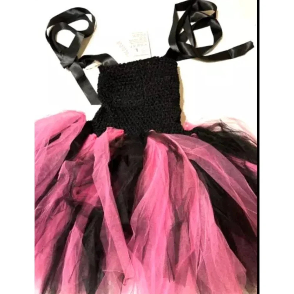 O'Cocolour Girls' Tutu Tulle & Knit Skeleton Costume‎ Halloween SZ Large(5-7yrs)